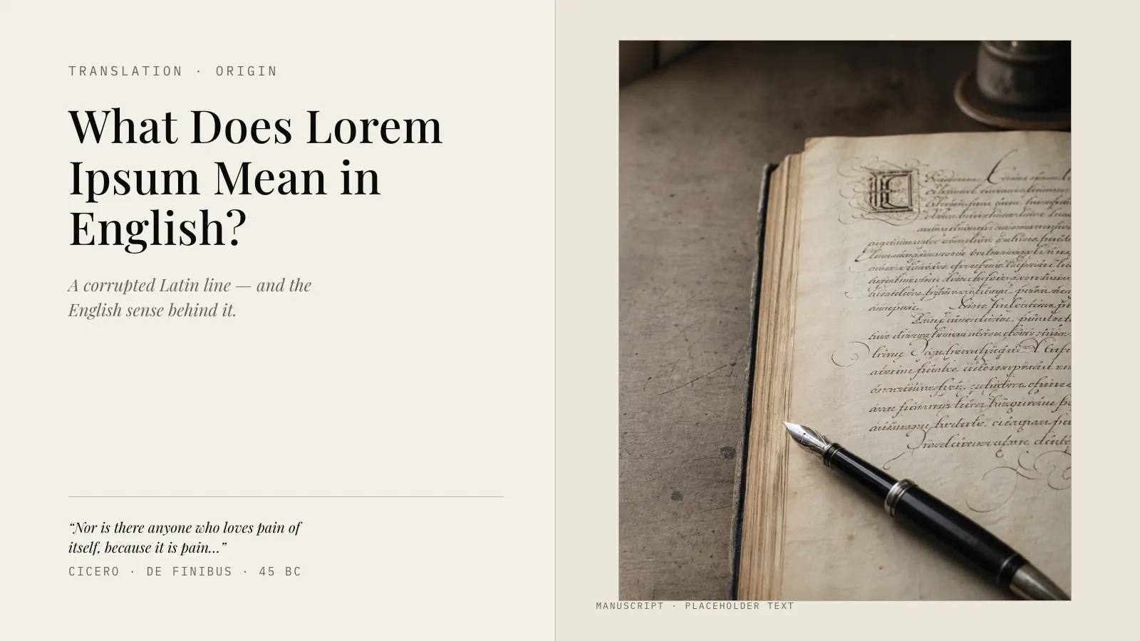 「Lorem ipsum dolor...」の英語の意味とは？